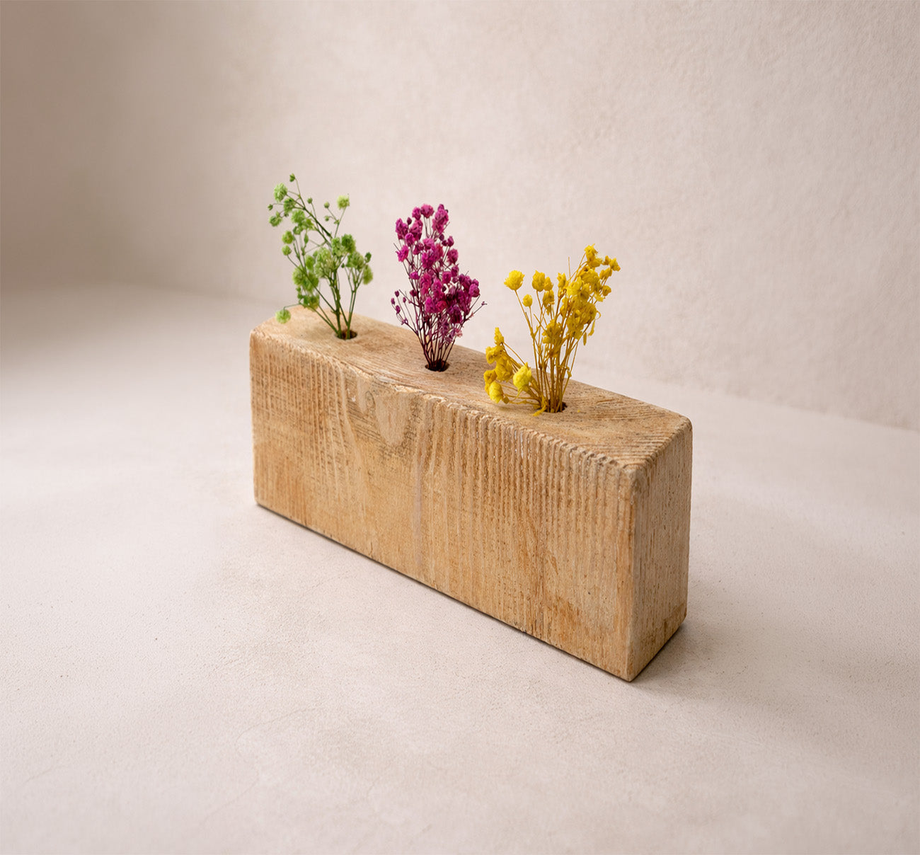 Vasetto Fiori Secchi colore Noce Chiaro